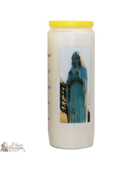 Candles Novena - White - "Our Lady of Banneux - blue" (Multilingual)