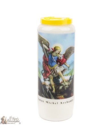 Bougies Neuvaines Blanches à  Saint Michel prière  français - simple face