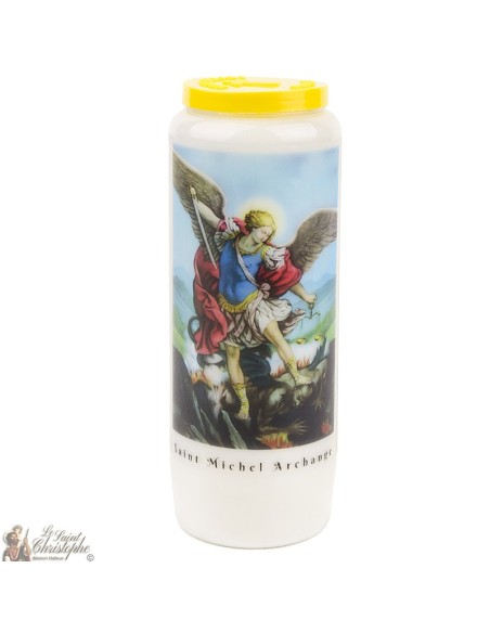 Bougies Neuvaines Blanches à  Saint Michel prière  français - simple face