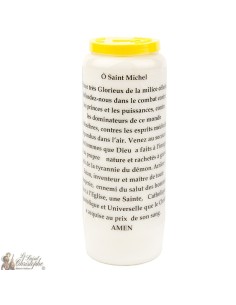 Bougies Neuvaines Blanches à  Saint Michel prière  français - simple face 2