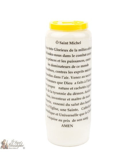 Bougies Neuvaines Blanches à  Saint Michel prière  français - simple face