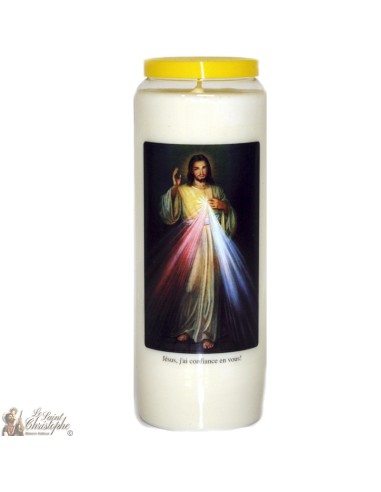 Noveen Kaarsen - Wit - " Barmhartige Christus" (Frans)