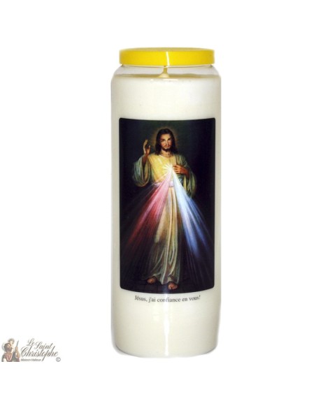 Noveen Kaarsen - Wit - " Barmhartige Christus" (Frans)