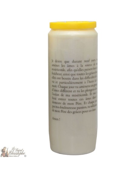 Bougies Neuvaines - Blanches - Au Christ Miséricordieux - (Français)