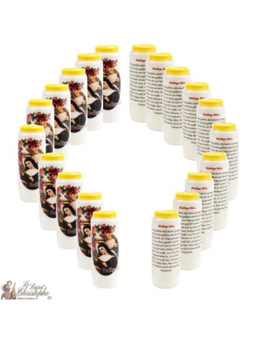 Bougies Neuvaines à Sainte Rita modèle 2 - prière Allemand