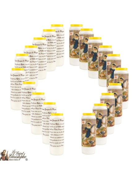 Bougie Neuvaine de Saint Michel prière Français - Modèle 1 