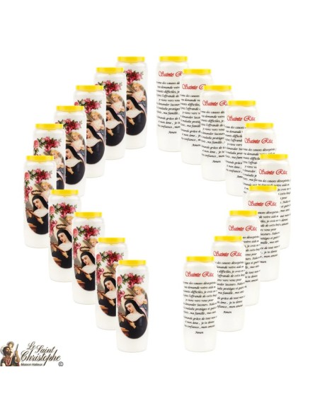 Bougie Neuvaine de Saint Michel prière Français - Modèle 1 