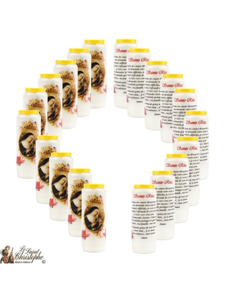 Bougie Neuvaine de Saint Michel prière Français - Modèle 1 