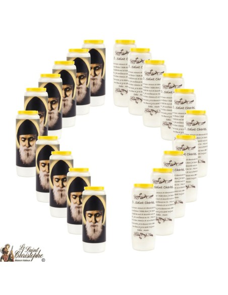 Bougies Neuvaines de Saint Charbel - prière Français