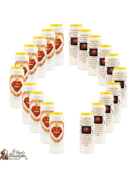 Bougie Neuvaine de Saint Michel prière Français - Modèle 1 