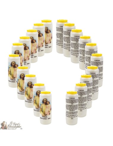Bougies Neuvaines de Saint Joseph prière Français - Modèle 1 