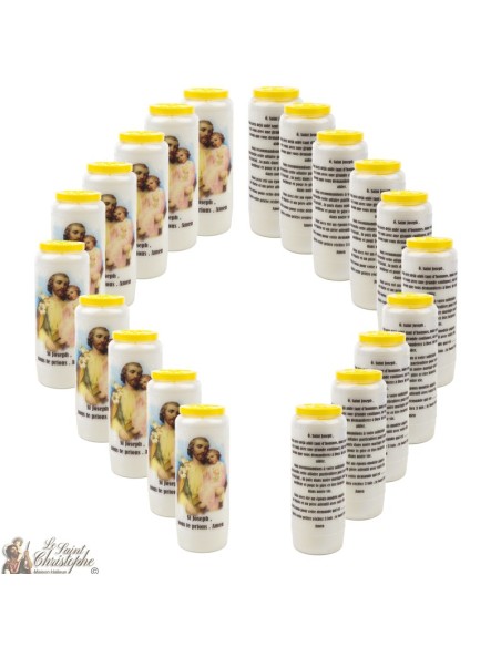 Bougies Neuvaines de Saint Joseph prière Français - Modèle 1 