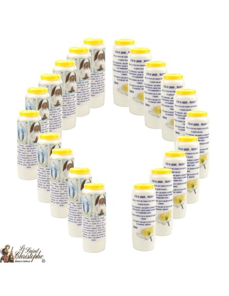 Bougie Neuvaine de Saint Michel prière Français - Modèle 1 