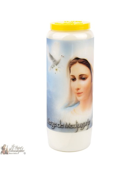 Novene Kerze - Weiss - "Erzengel Heiliger Michael" (Französisch)