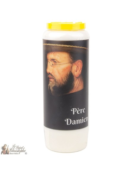 Novene Kerze - Weiss - "Vater Damien"