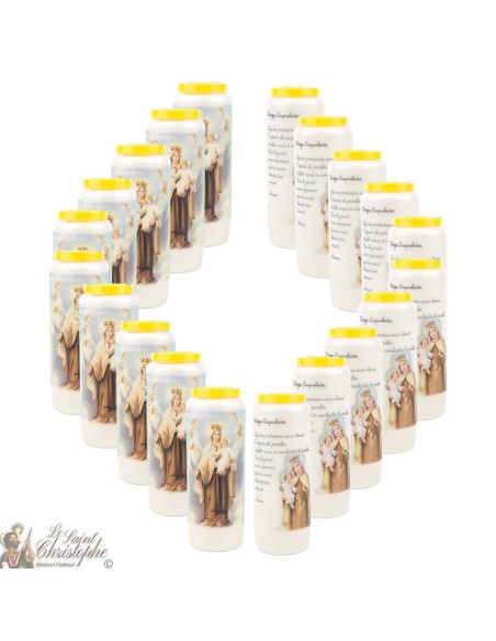 Bougies Neuvaines  à la Vierge du Scapulaire - prière Français