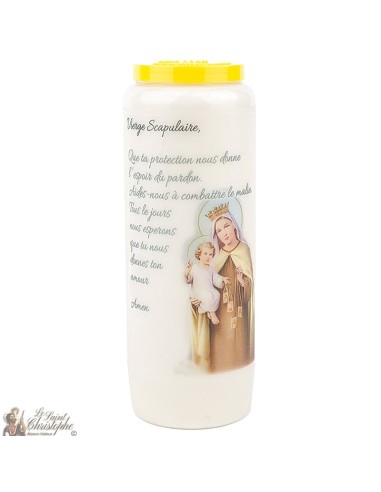 Candles Novena - White - "Vierge Scapulaire" (French)