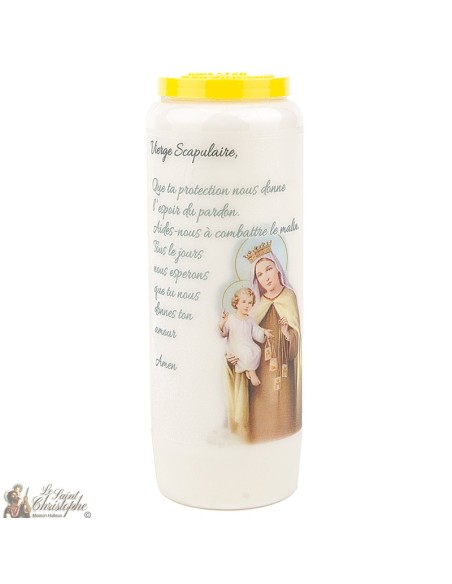 Candles Novena - White - "Vierge Scapulaire" (French)