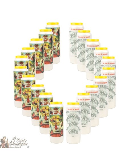 Candles Novena - White - "The Souls in Purgatory." (French)