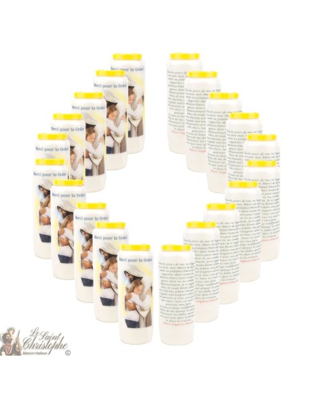 Candles Novena - White - "Thank You for the Grace obtained" (French)