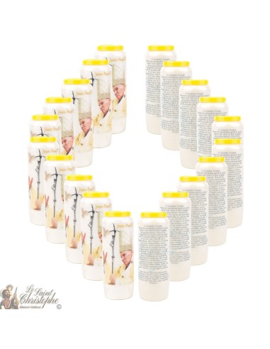 Candles Novena - White - "Saint John Paul II" (French)