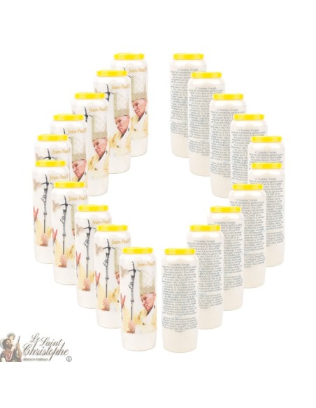 Candles Novena - White - "Saint John Paul II" (French)