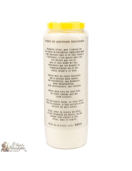 Novene Kerze - Weiss - "Unsere Liebe Frau der Erlösung" (Französisch)