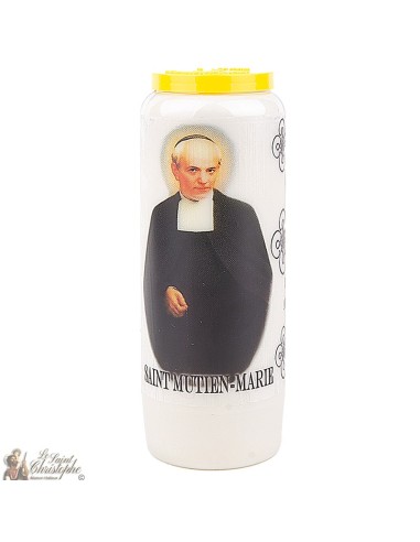 Novene Kerze - Weiss - "Heiliger Mutien Marie"