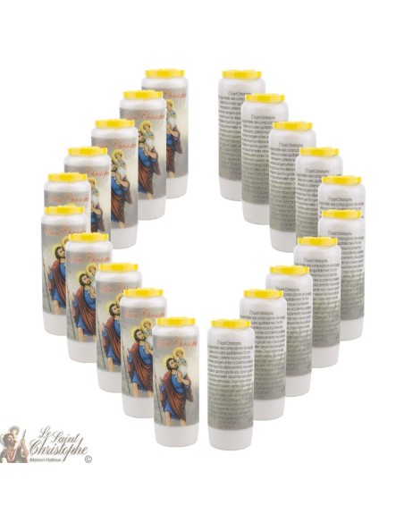 Candles Novena - White - "Saint Christopher " (French)