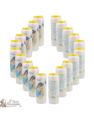 Novene Kerze - Weiss - "Erzengel Heiliger Michael" (Französisch)