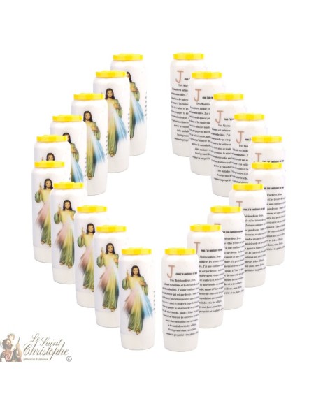 Bougies Neuvaines au christ misericordieux modele 2  - prière  français