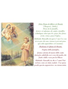 Autocollant bougie de neuvaine avec prière français et italien- notre dame de ghiaie di bonate