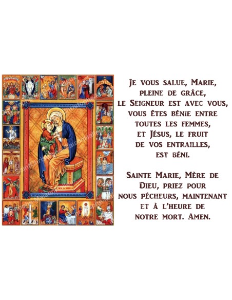 Autocollant bougie de neuvaine avec prière français - notre dame du rosaire