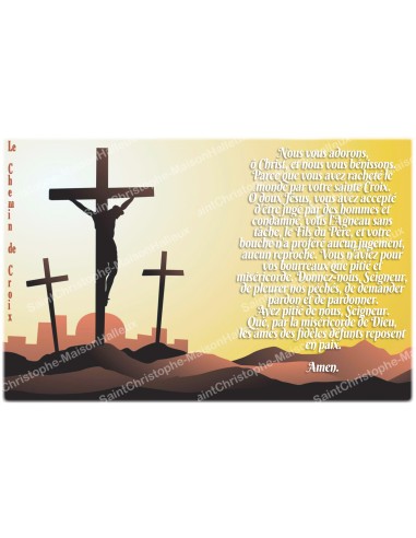 Autocollant bougie de neuvaine avec prière français - chemin de croix