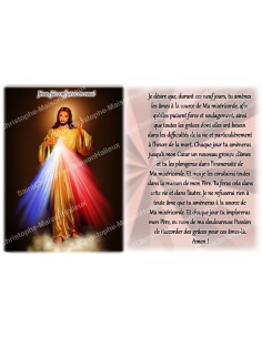 Autocollant bougie de neuvaine avec prière français - Christ miséricordieux 2