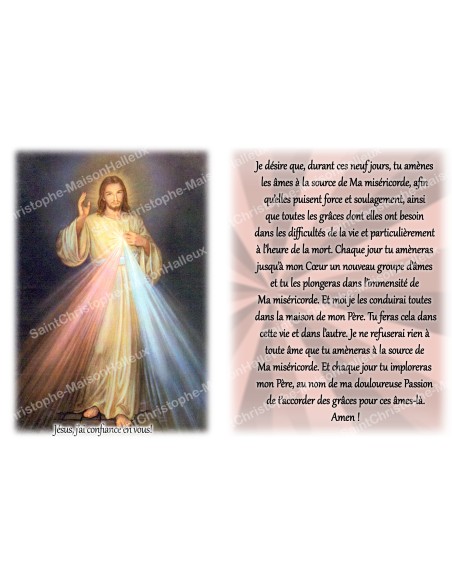 Autocollant bougie de neuvaine avec prière français -Christ misericordieux 3