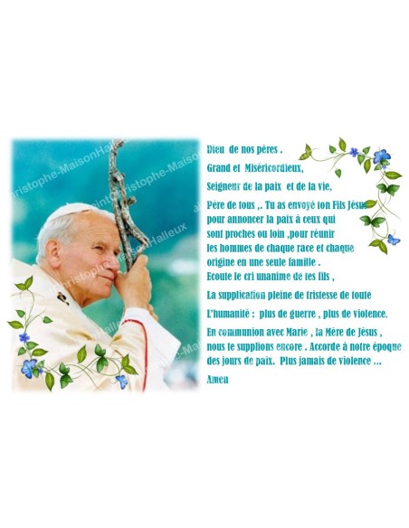Autocollant bougie de neuvaine avec prière français - jean paul II