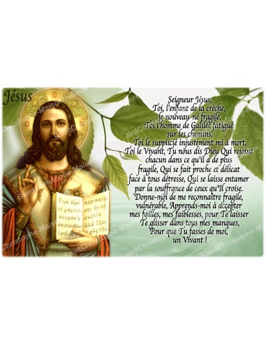 Autocollant bougie de neuvaine avec prière français - Jésus 1