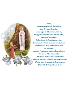 Autocollant bougie de neuvaine avec prière français - Notre Dame de Lourdes 2