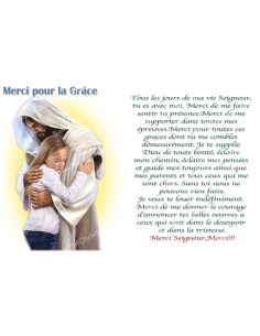 Autocollant bougie de neuvaine avec prière français - Merci pour la Grâce