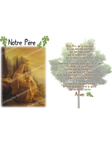 Autocollant bougie de neuvaine avec prière français - Notre Père