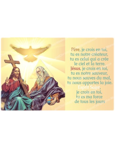 Autocollant bougie de neuvaine avec prière français - Pére, Fils, Saint Esprit