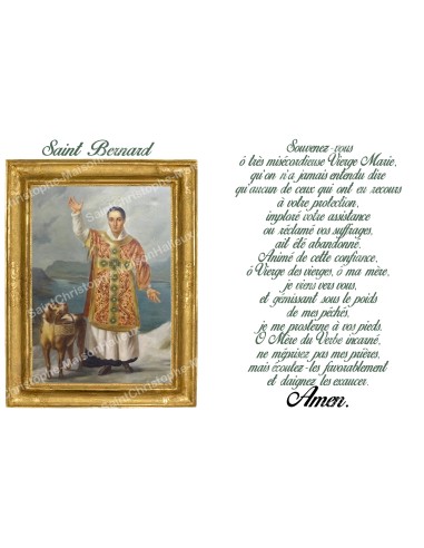 Autocollant bougie de neuvaine avec prière français - Saint Bernard