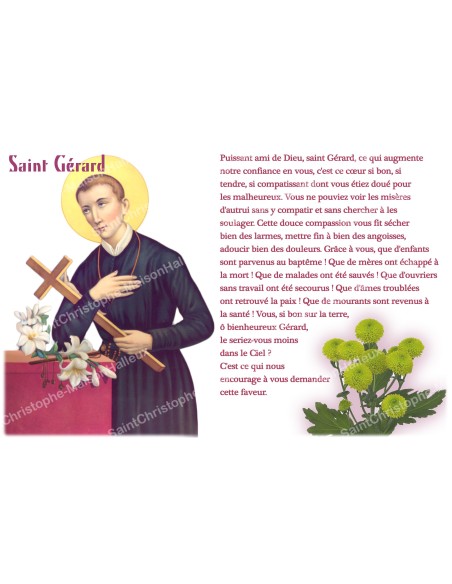 Autocollant bougie de neuvaine avec prière français -  Saint Gerard
