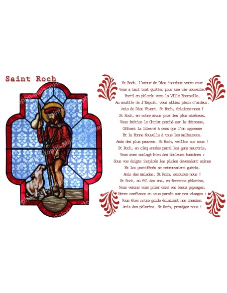 Autocollant bougie de neuvaine avec prière français - Saint Roch