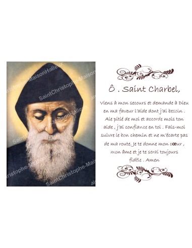 Autocollant bougie de neuvaine avec prière français - Saint Charbel