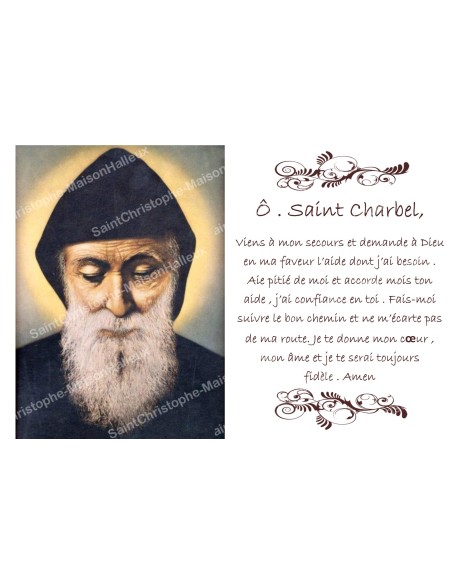 Autocollant bougie de neuvaine avec prière français - Saint Charbel