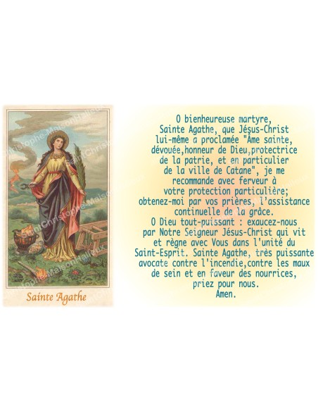 Autocollant bougie de neuvaine avec prière français - Saine Agathe