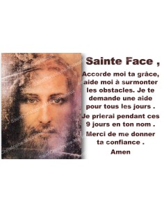 Autocollant bougie de neuvaine avec prière français - Sainte Face
