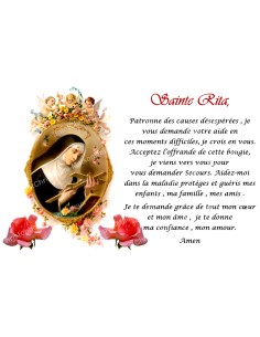 Autocollant bougie de neuvaine avec prière français - Sainte Rita 2